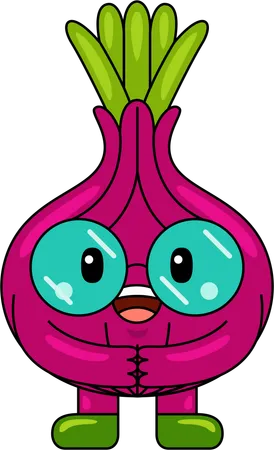 Onion Mascot Character standing  Illustration