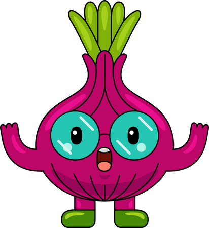 Onion Mascot Character with wide open arms  Illustration