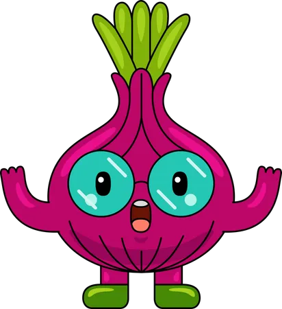 Onion Mascot Character with wide open arms  Illustration