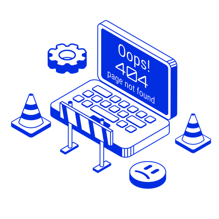 Online 404 error  Illustration