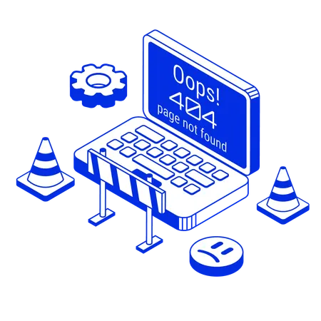 Online 404 error  Illustration