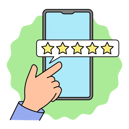 5 Star Review Simple Style Illustration Illustration