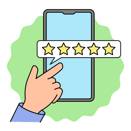 Online 5-star review  Illustration