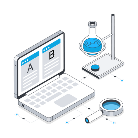 Online A/B testing for chemical research  Illustration