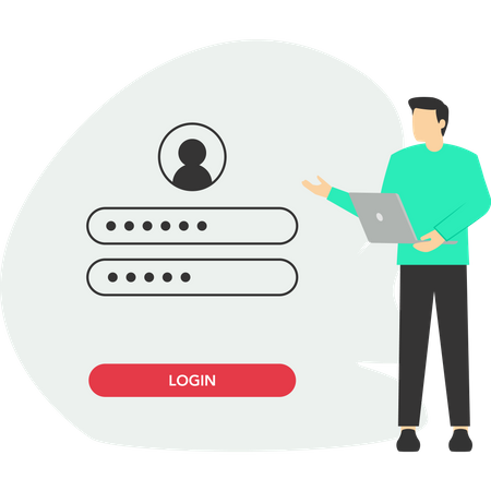 Online account registration  Illustration