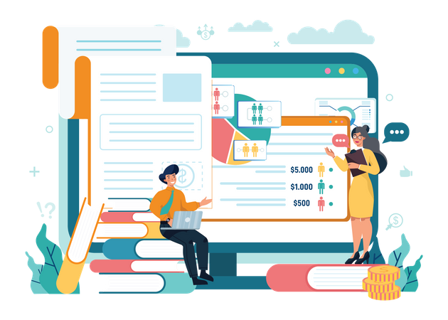 Online accountant service  Illustration
