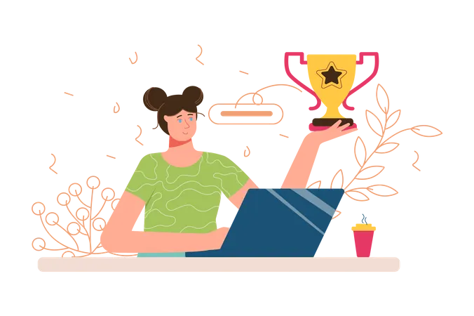 Online Achievement  Illustration