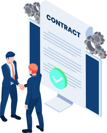 Online agreement contract document Illustration