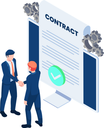 Online agreement contract document  Illustration