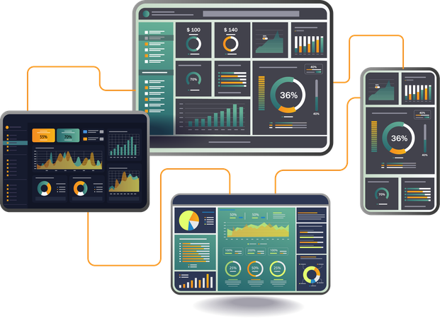 Online-Analysediagramm  Illustration