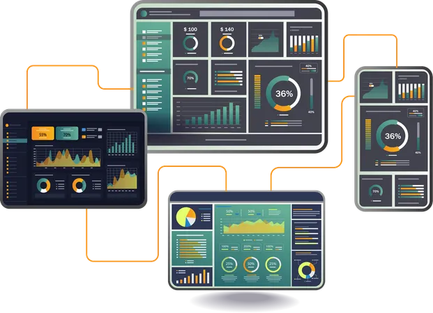 Online-Analysediagramm  Illustration