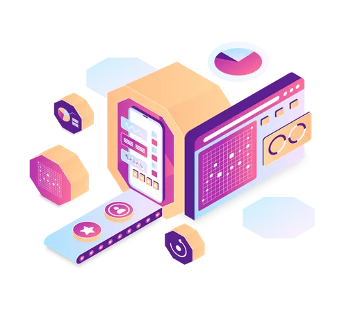 Online-Analysediagramm  Illustration