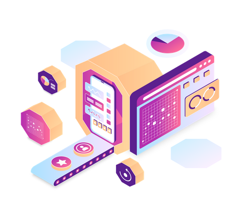 Online analysis chart  Illustration