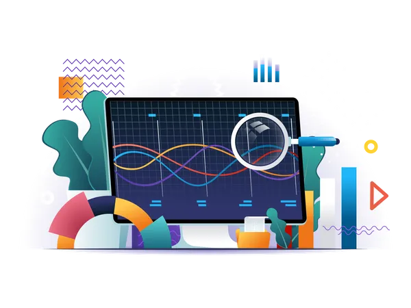 Online analysis tools, software development company  Illustration