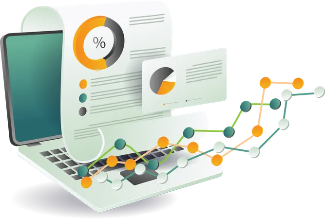 Online analytics chart  Illustration