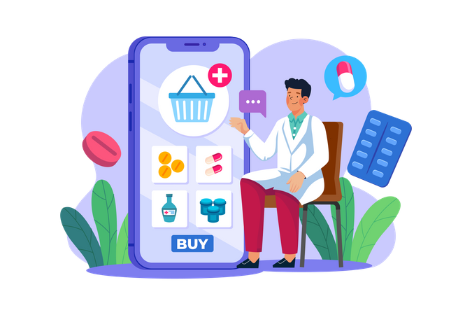 Online-Apotheken-App  Illustration