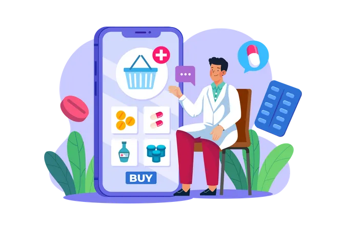 Online-Apotheken-App  Illustration