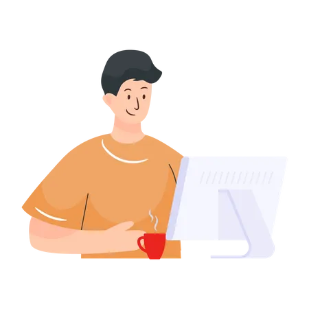 Online-Arbeiten am Computer  Illustration