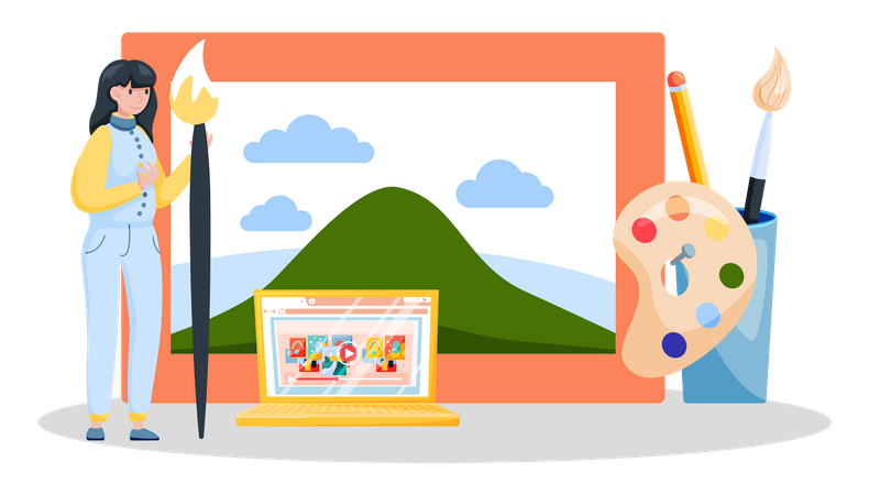 Online art workshop  イラスト