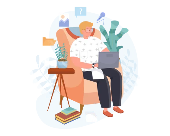 Online Article Writer  Illustration