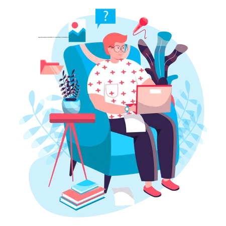 Online Article Writer  Illustration