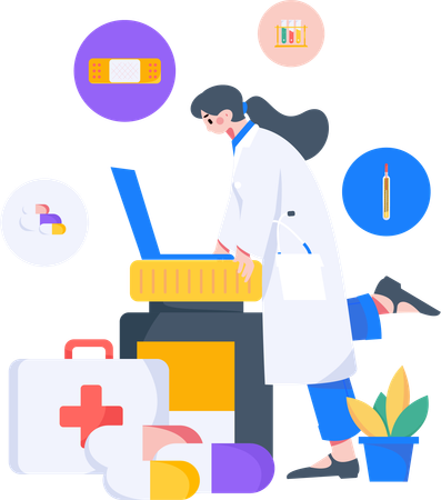 Online-Arzt-Service  Illustration