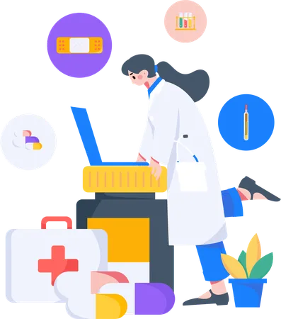 Online-Arzt-Service  Illustration