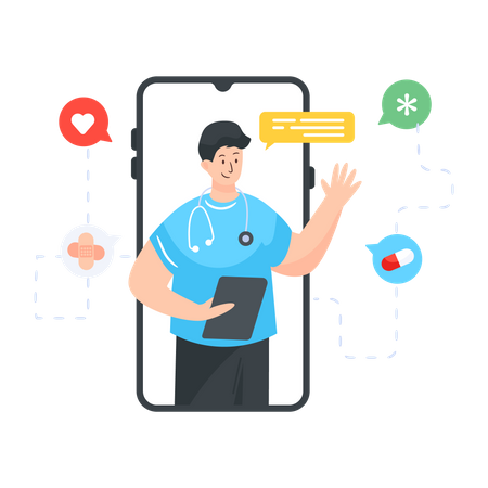 Online-Arzt-Service-App  Illustration