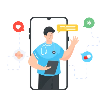 Online-Arzt-Service-App  Illustration