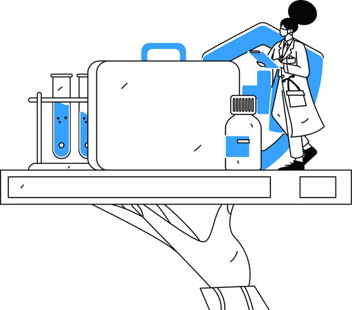 Online-Arztkonsultation durch Praktikanten  Illustration