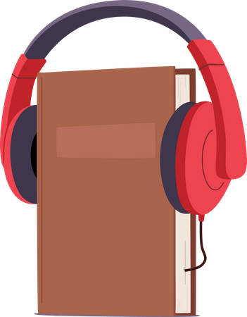 Online audio book listening  Illustration