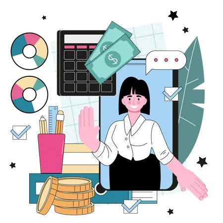 Online auditor service  Illustration