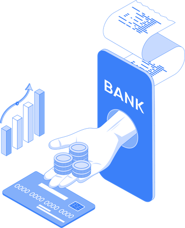 Online bank and payment receipt  Illustration
