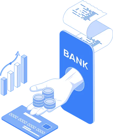 Online bank and payment receipt  Illustration