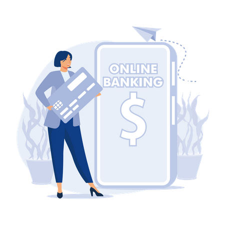 Online Bank services  イラスト