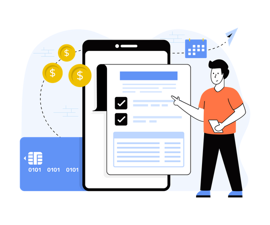 Online bank statement  Illustration