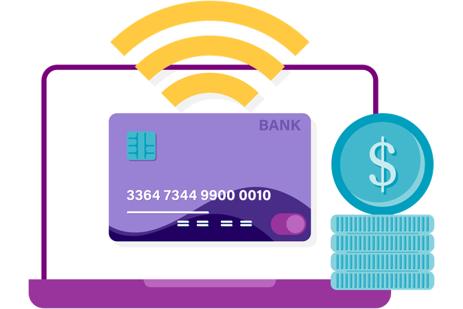 Online bank transfer  Illustration