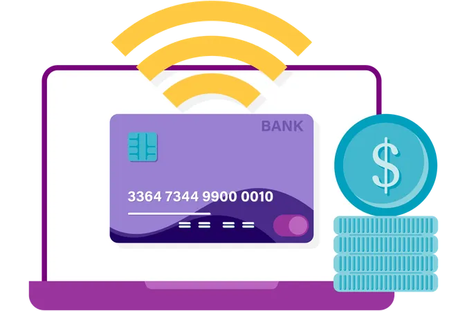 Online bank transfer  Illustration