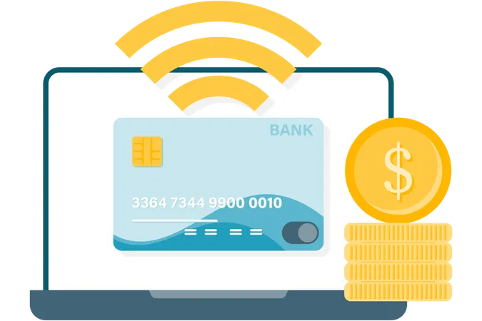 Online bank transfer  Illustration