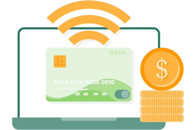 Online bank transfer  Illustration