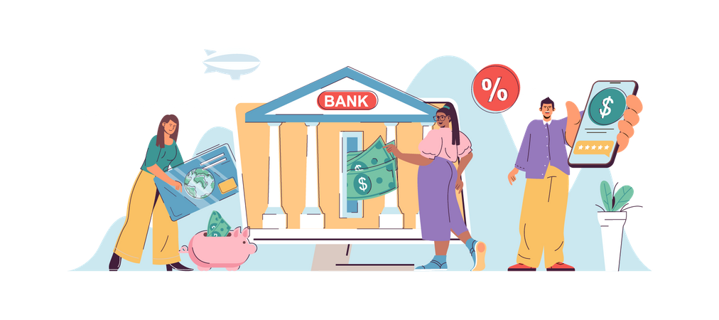 Online banking  Illustration