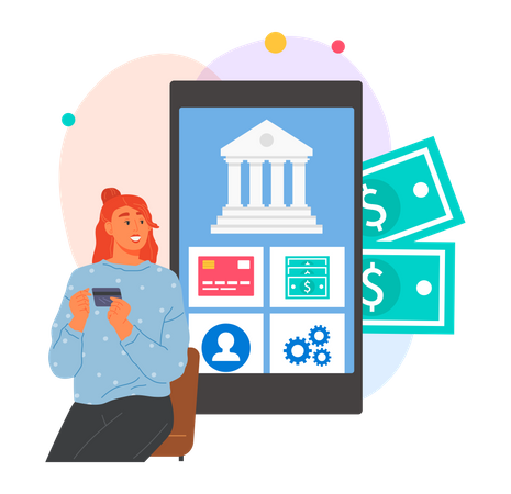 Online banking application  Illustration