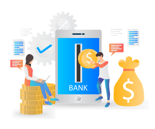 Online Banking  Illustration