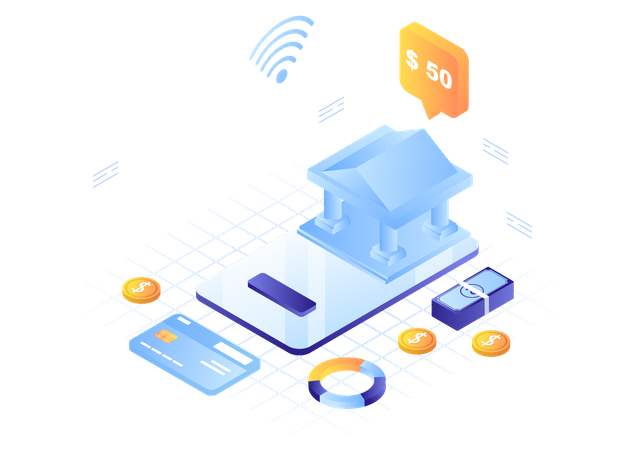 Online Banking  Illustration