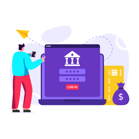 Online banking portal Illustration