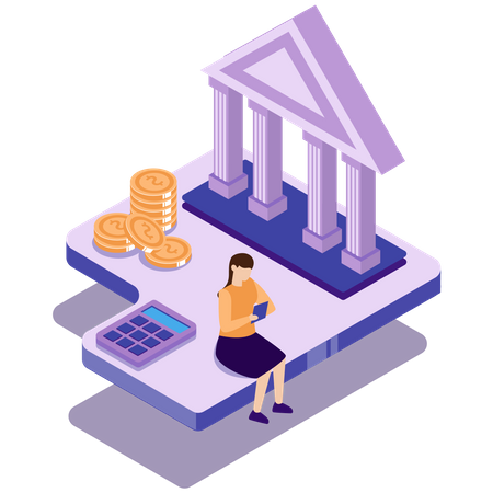 Online banking portal Illustration