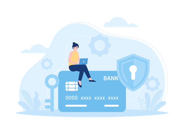 Online banking security  イラスト