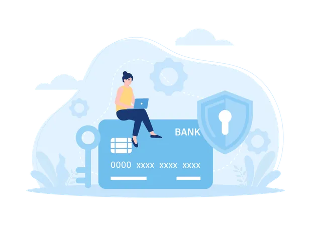 Online banking security  Illustration