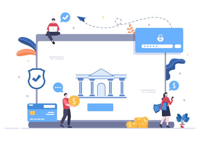 Online Banking Security  Illustration