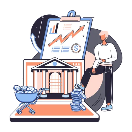 Online banking service Illustration